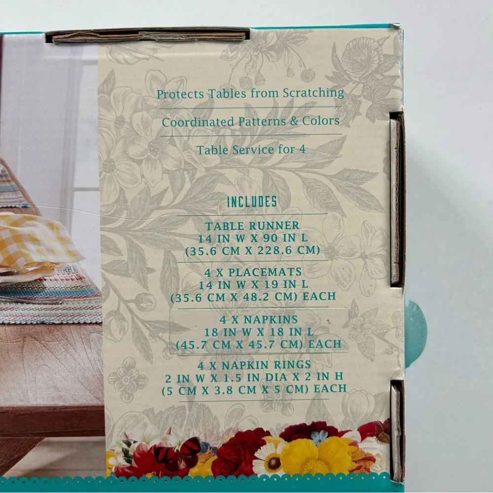 The Pioneer Woman Colorful Chunky Stripe Gingham 13-Piece Table Linens Set